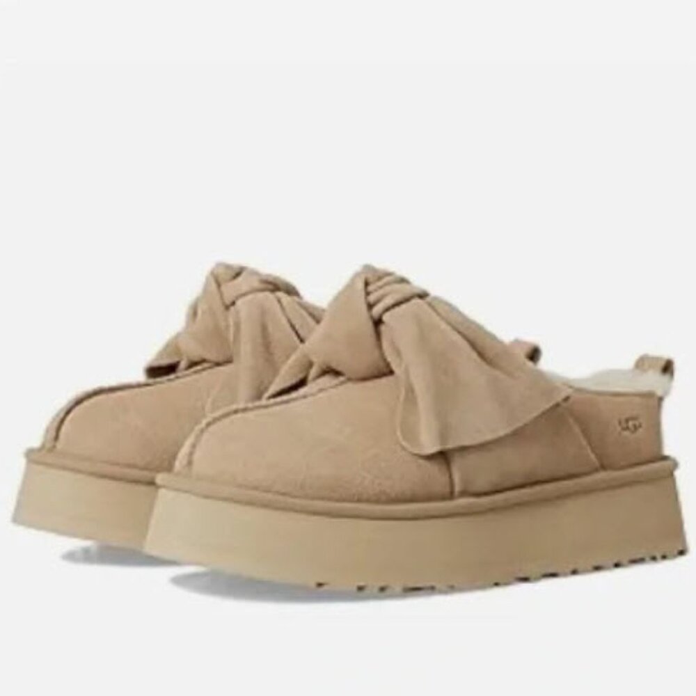 NWT Ugg Platform Slip-on Bow Taz Slippers -Women Size 7